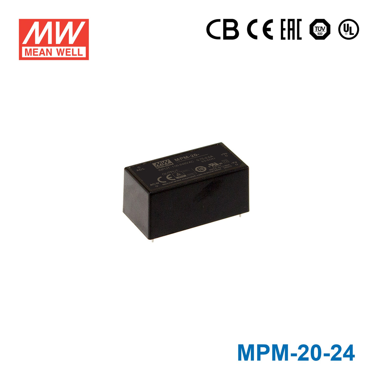 Mean Well MPM-20-24 Power Supply 20W 24V 900mA