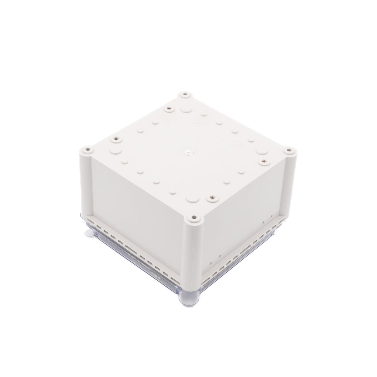 Boxco S-Series 7.48 x 7.48 x 5.12 Inches(190x190x130mm) Plastic Enclosure, IP67, IK08, ABS, Transparent Cover, Screw Type - PHOTO 1