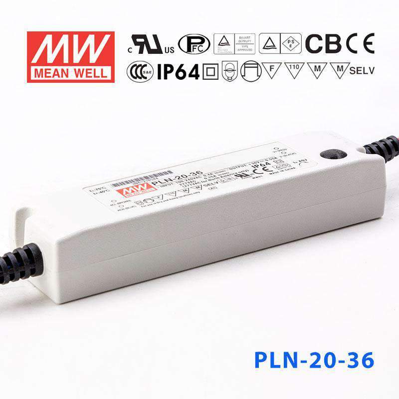 Mean Well PLN-20-36 Power Supply 20W 36V - IP64 550mA