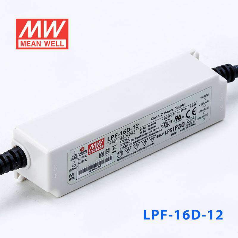 Mean Well LPF-16D-12 Power Supply 16W 12V - Dimmable 1.34A