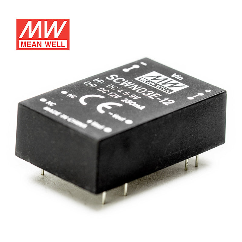 Mean Well SCWN03E-12 DC-DC Converter - 3W 4.5~9V DC in 12V out 250mA