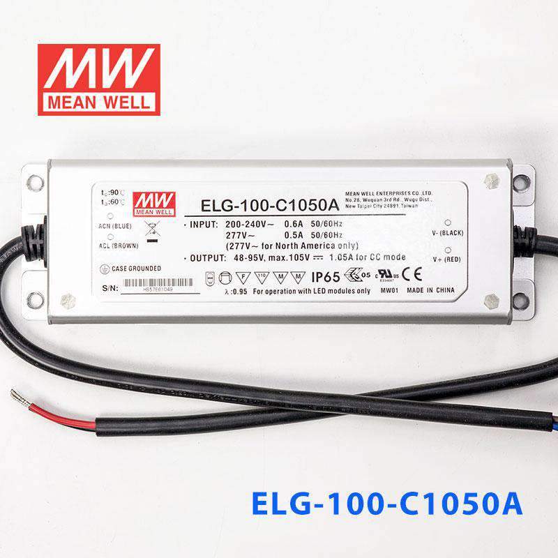 Mean Well ELG-100-C1050A Power Supply 100W 1050mA - Adjustable