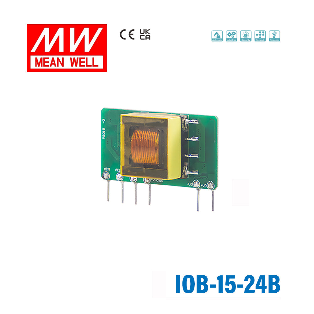 Mean Well IOB-15-24B AC-DC On Board Type Power Module 15W 24V, Horizontal
