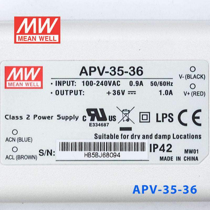 Mean Well APV-35-36 Power Supply 36W 36V 1A