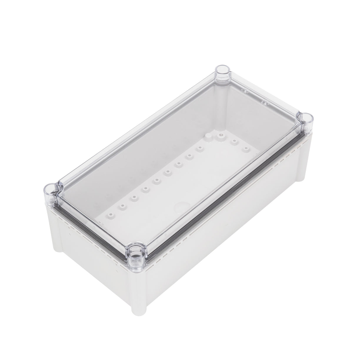 Boxco S-Series 7.48 x 14.96 x 5.12 Inches(190x380x130mm) Plastic Enclosure, IP67, IK08, ABS, Transparent Cover, Screw Type - PHOTO 1