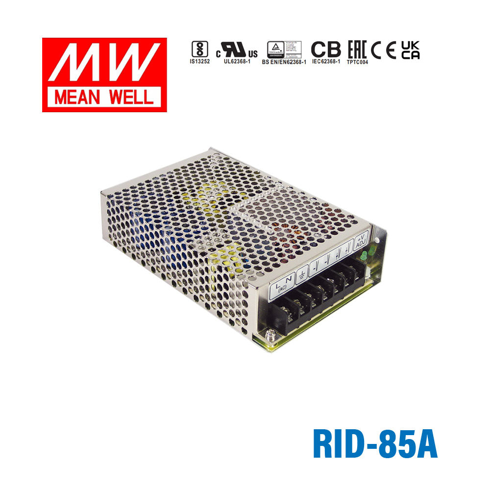 Mean Well RID-85A AC-DC Dual output enclosed power supply 85W