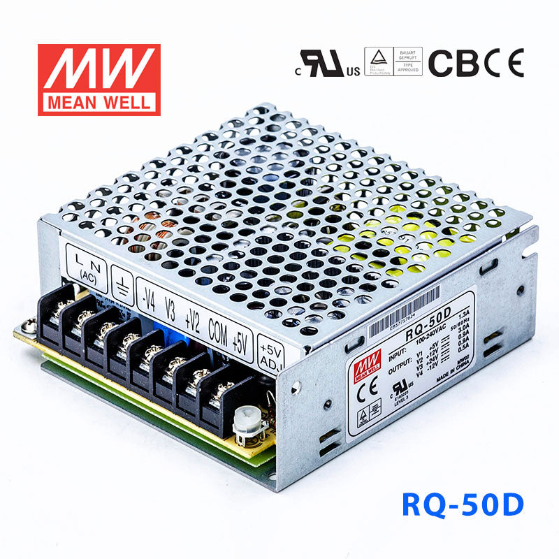 Mean Well RQ-50D Power Supply 50W 5V 24V 12V -12 3A