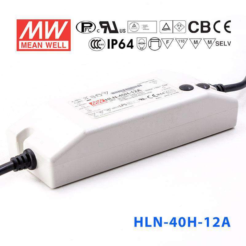 Mean Well HLN-40H-12A Power Supply 40W 12V - IP64, Adjustable 3.33A