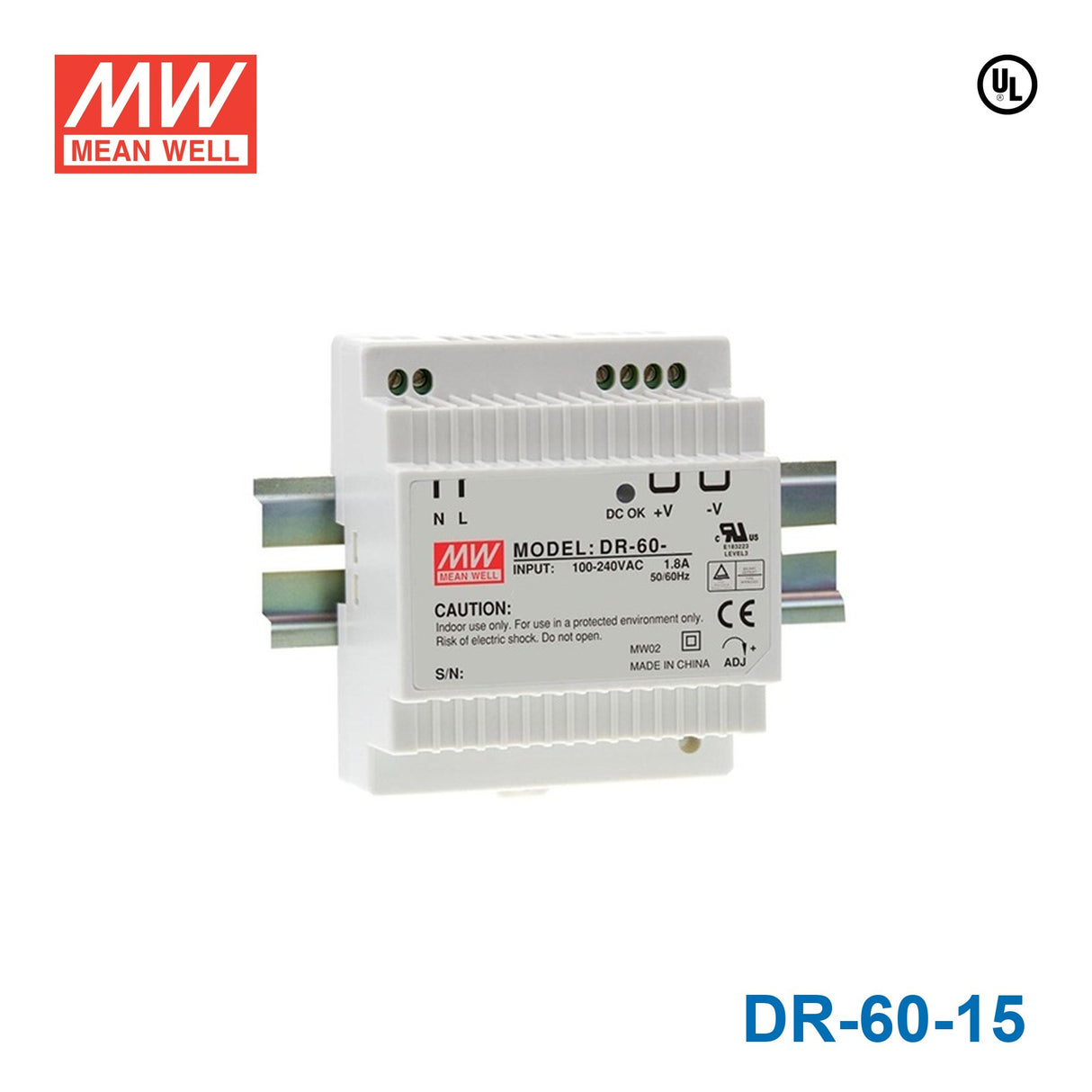 Mean Well DR-60-15 DIN Series Switching Power Supply 4A