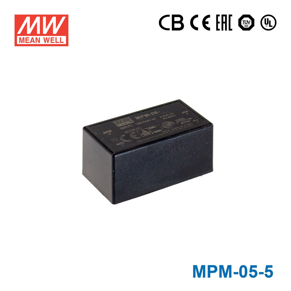 Mean Well MPM-05-5 Power Supply 5W 5V 1A
