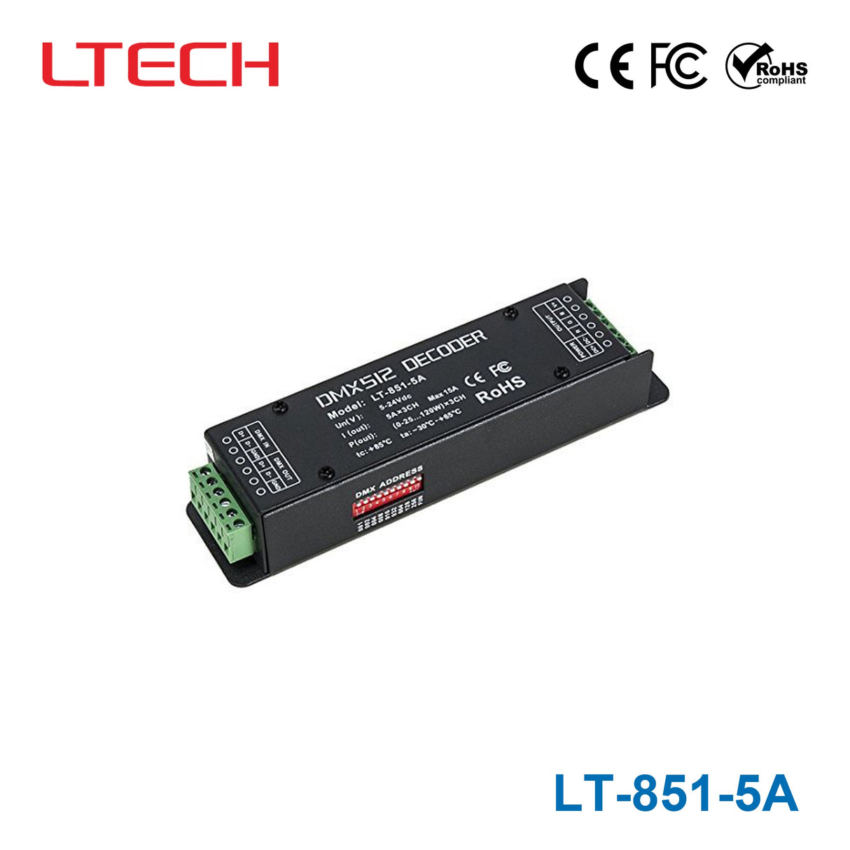 Ltech LT-851-5A Constant Voltage Decoder - DMX/RDM