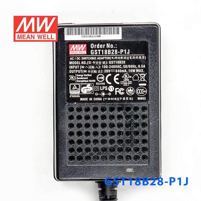 Mean Well GST18B28-P1JPower Supply 18W 28V 640mA