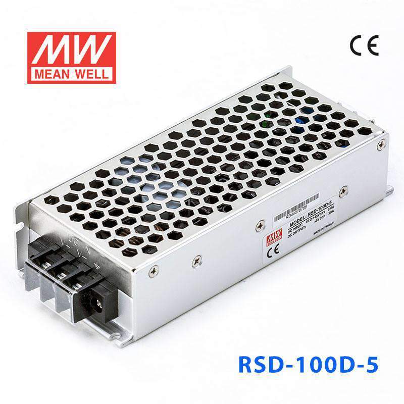 Mean Well RSD-100D-5 DC-DC Converter - 100W - 67.2~143V in 5V out 20A