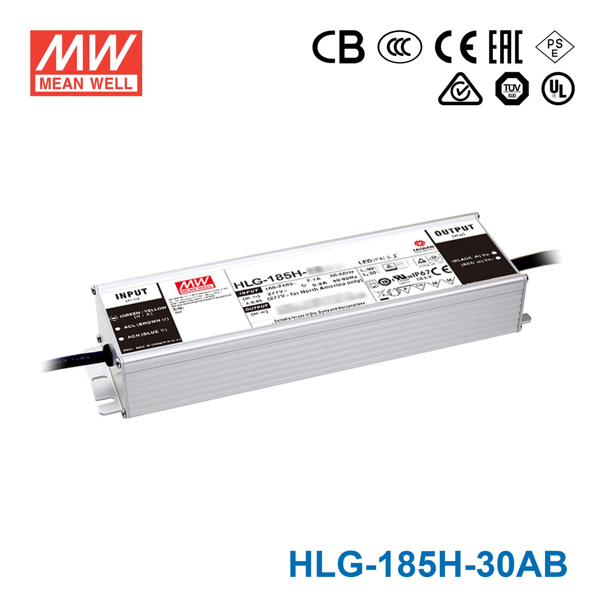 Mean Well HLG-185H-30AB Power Supply 185W 30V - Adjustable and Dimmable