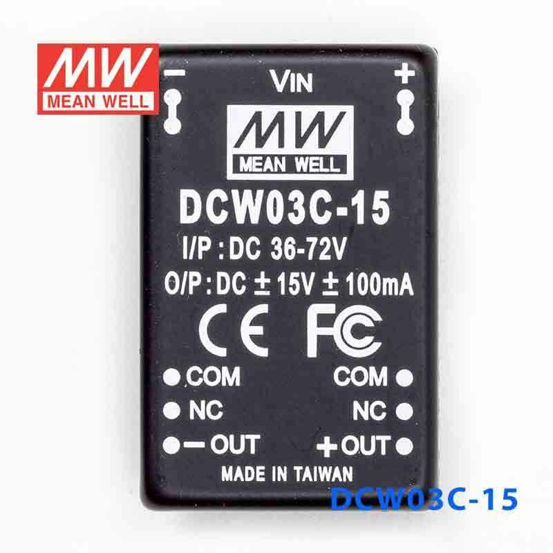 Mean Well DCW03C-15 DC-DC Converter - 3W - 36~72V in ±15V out 100mA - PHOTO 2