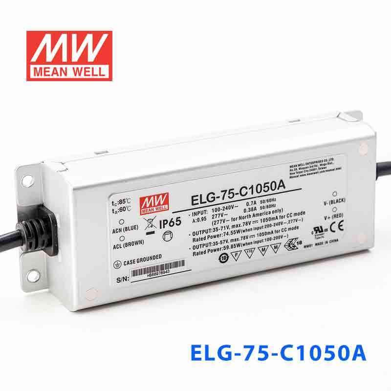 Mean Well ELG-75-C1050A Power Supply 75W 1050mA - Adjustable