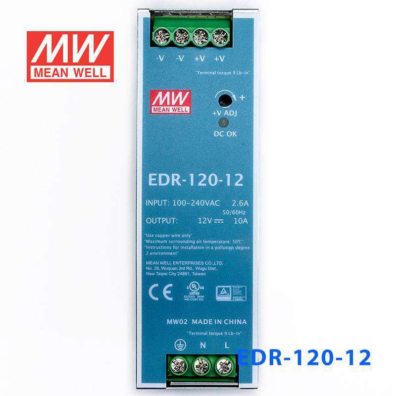 Mean Well EDR-120-12 Single Output Industrial Power Supply 120W 12V - DIN Rail