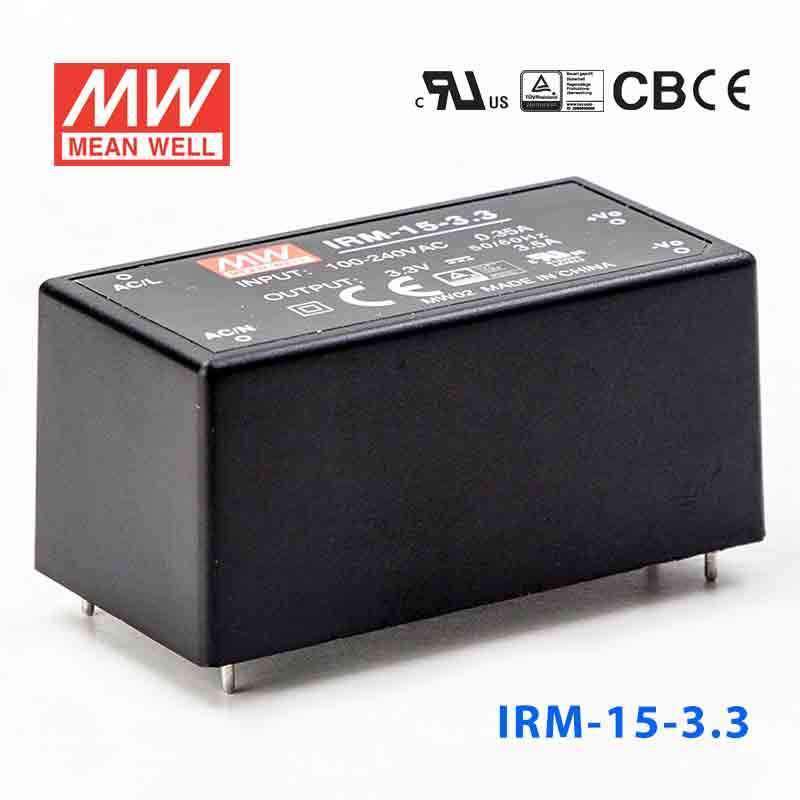 Mean Well IRM-15-3.3 Switching Power Supply 3W 3.3V 3.5A - Encapsulated