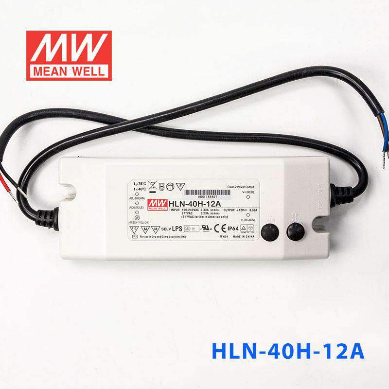 Mean Well HLN-40H-12A Power Supply 40W 12V - IP64, Adjustable 3.33A - PHOTO 2