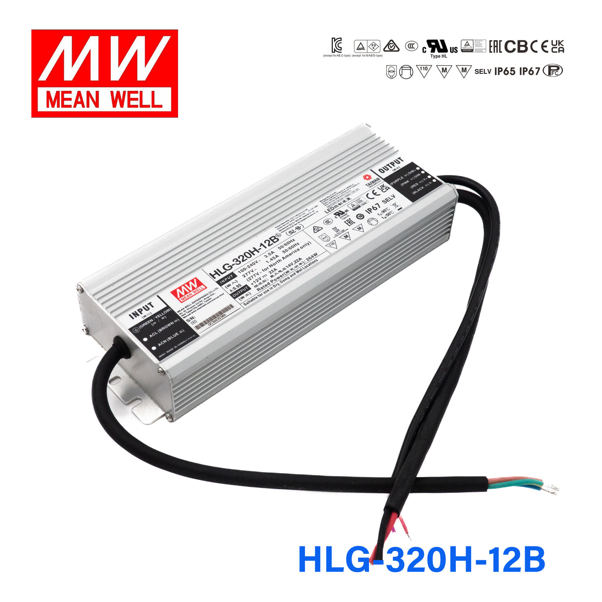 Mean Well HLG-320H-12B Power Supply 264W 12V - Dimmable