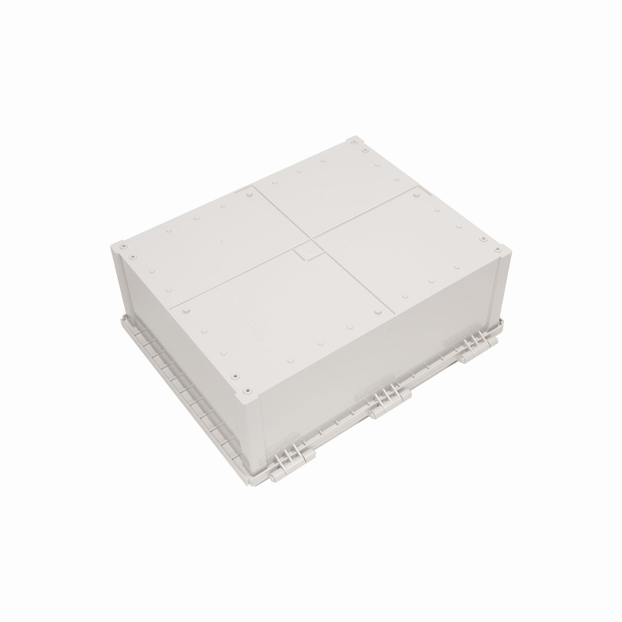 Boxco Q-Series 15.75 x 17.72 x 7.87 Inches(400 x 500 x 200mm) Plastic Enclosure, IP67, IK08, ABS, Grey Cover, Hinge Type with Plate - PHOTO 2