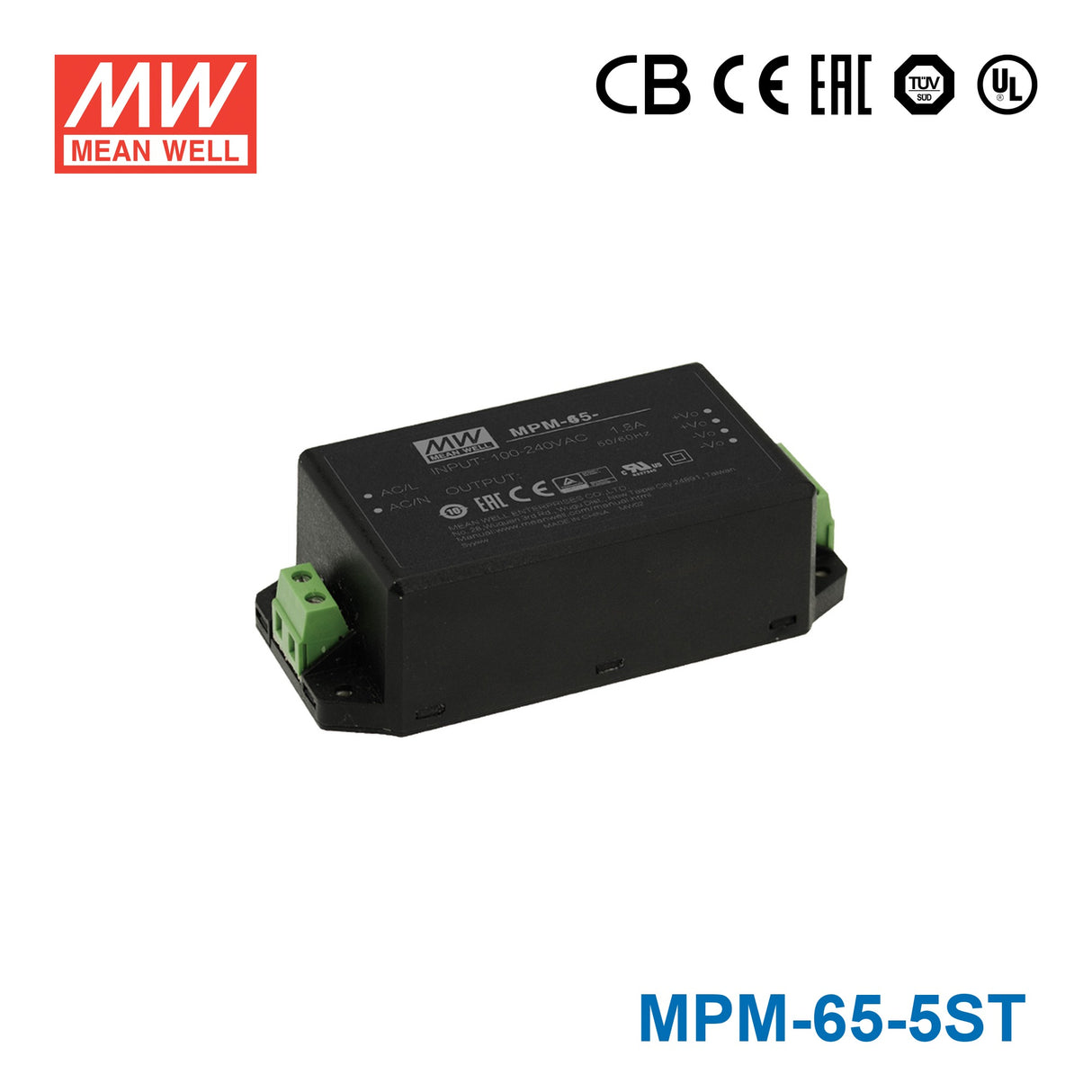 Mean Well MPM-65-5ST Power Supply 65W 5V 10A