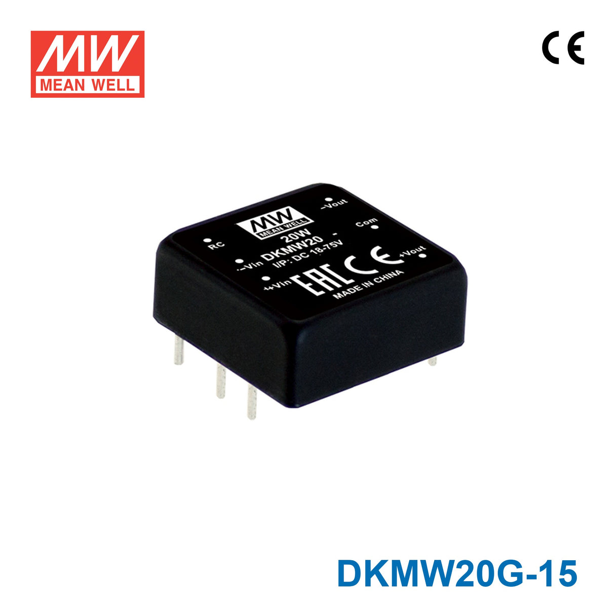 Mean Well DKMW20G-15 DC-DC Converter - 20W - 18~75V in ±15V out