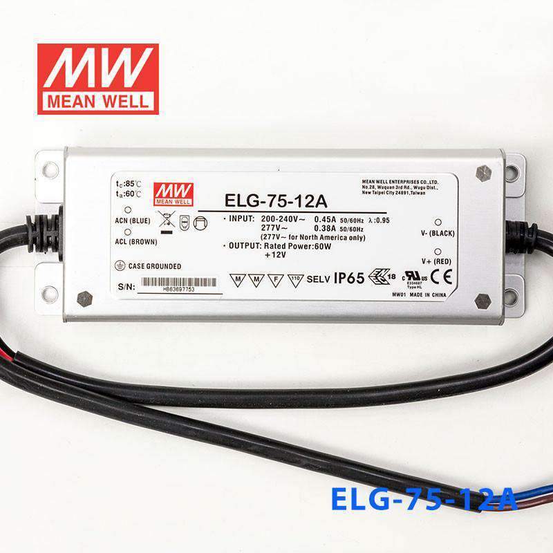 Mean Well ELG-75-12A Power Supply 60W 12V - Adjustable 5A - PHOTO 2