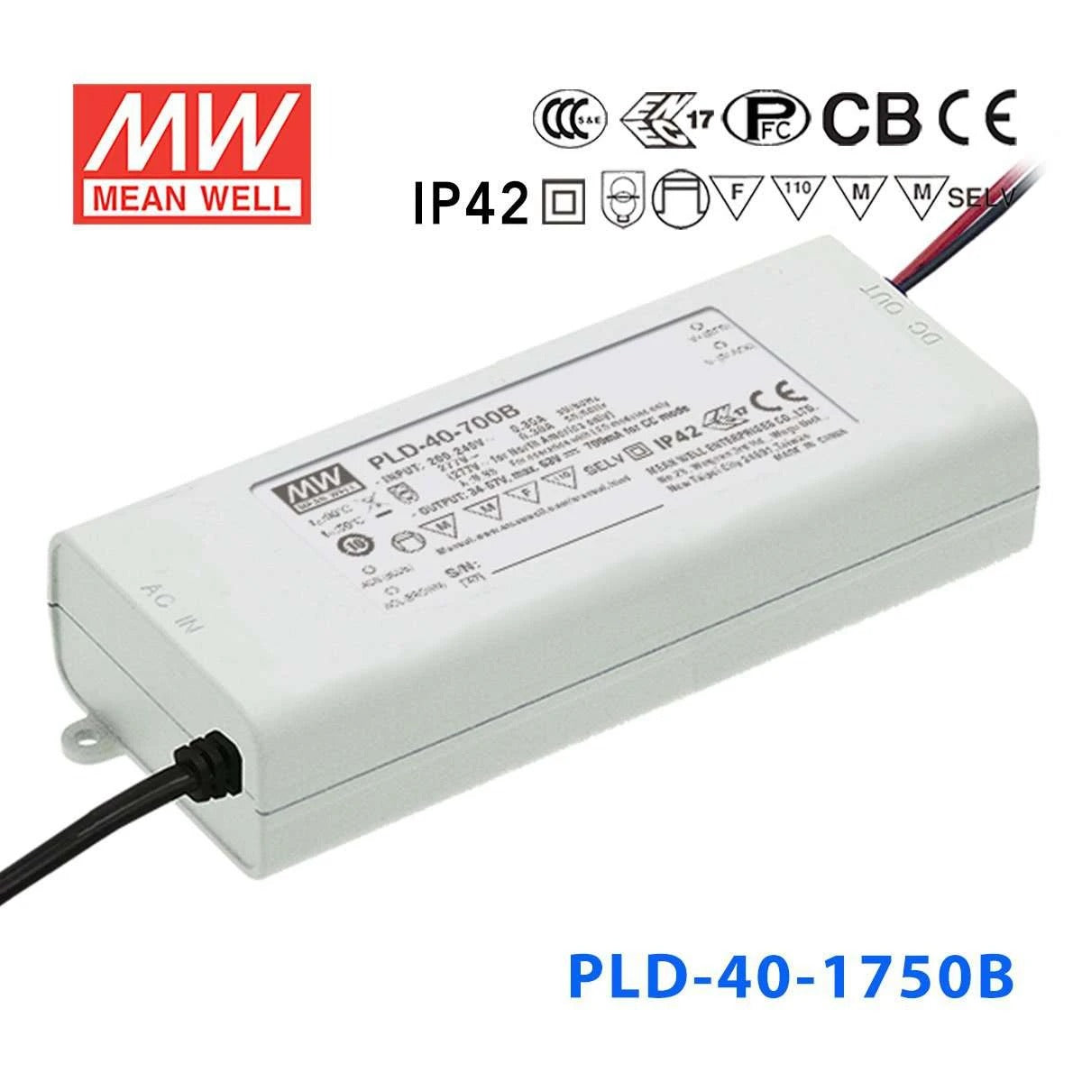 Mean Well PLD-40-1750B Power Supply 40W 1750mA