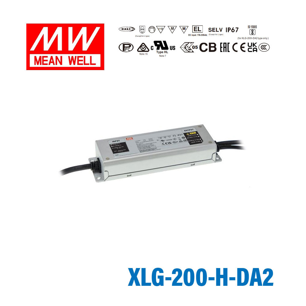 Mean Well XLG-200-H-DA2 Power Supply 200W 3500mA - DALI2 Dimmable