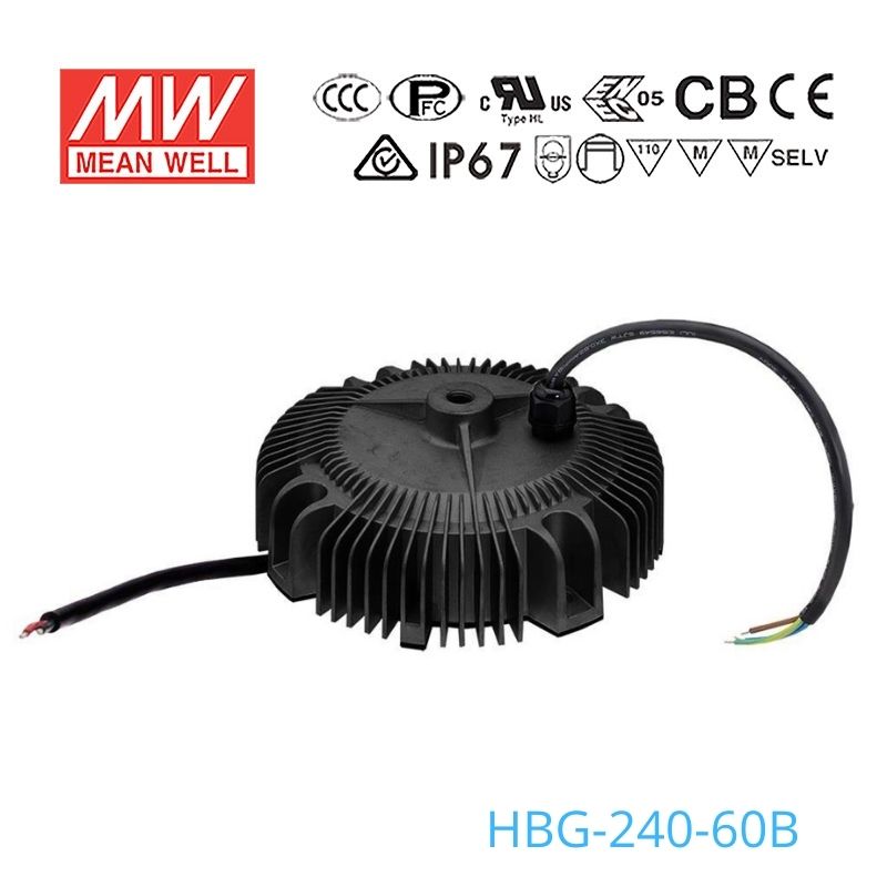 Mean Well HBG-240-60B Power Supply 240W 60V - Dimmable 4A