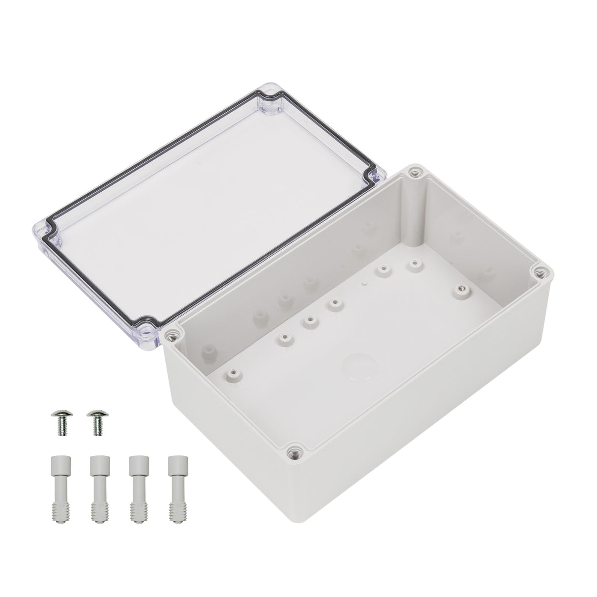 Boxco S-Series 5.91 x 9.84 x 3.94 Inches(150x250x100mm) Plastic Enclosure, IP67, IK08, ABS, Transparent Cover, Screw Type - PHOTO 3