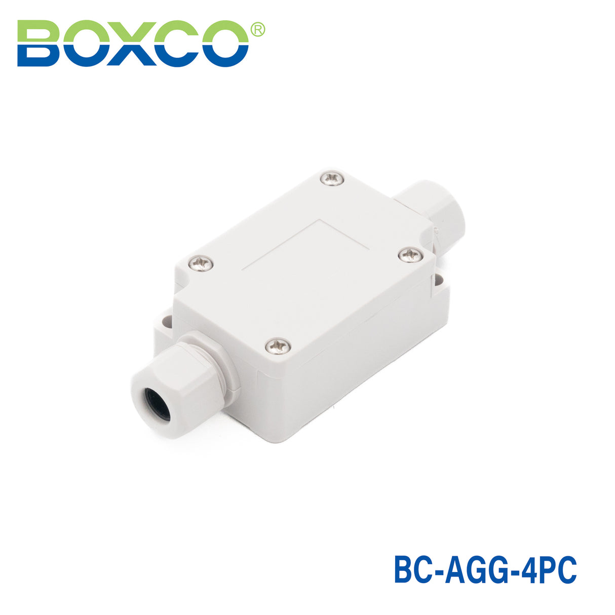 Boxco Terminal Box 4-pole with Waterproof Connector 1.57 x 2.36 x 0.94 Inches(40 x 60 x 24mm) IP67, IK08, ABS, Grey Cover