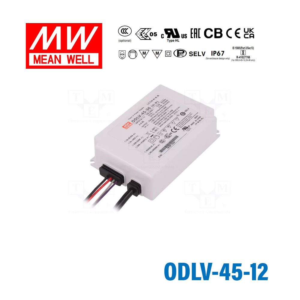 Mean Well ODLV-45-12 Power Supply 45W 12V , Dimmable 3A