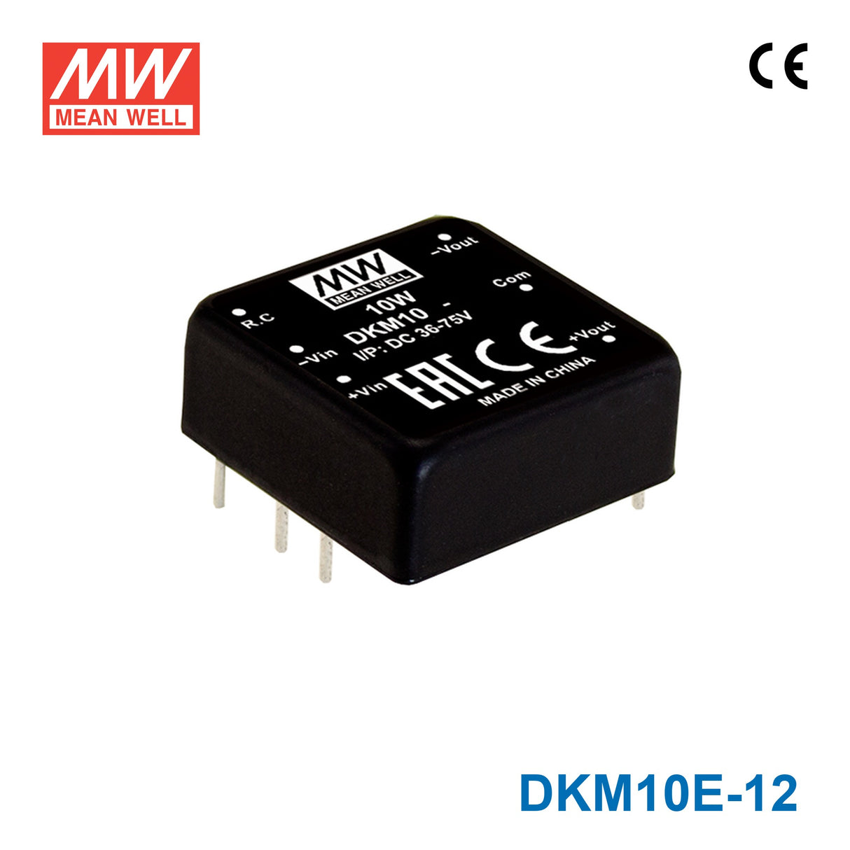 Mean Well DKM10E-12 DC-DC Converter - 10W - 4.7~9V in ±12V out