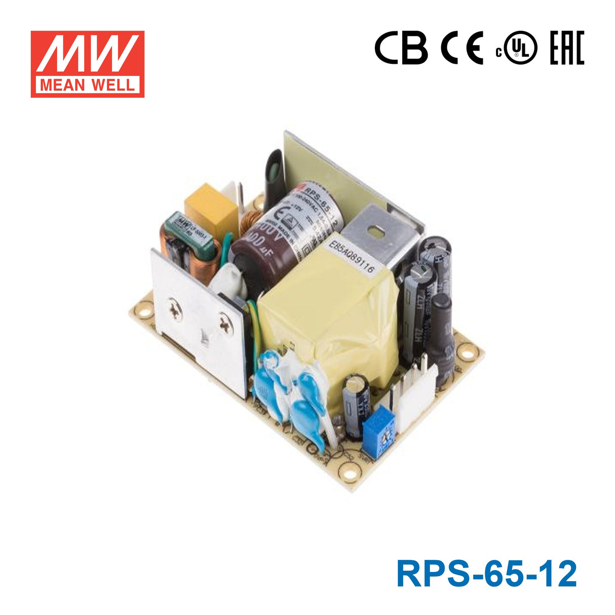 Mean Well RPS-65-12 Green Power Supply W 12V 5.42A - Medical Power Supply