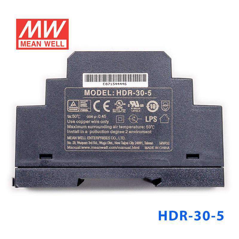 Mean Well HDR-30-5 Ultra Slim Step Shape Power Supply 15W 5V 3A - DIN Rail