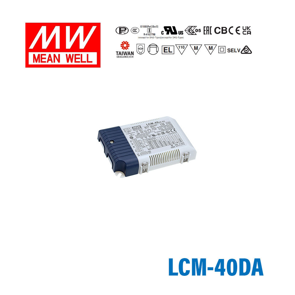 Mean Well LCM-40DA Power Supply 42W 350mA 500mA 600mA 700mA(default) 900mA 1050mA - DALI and Push