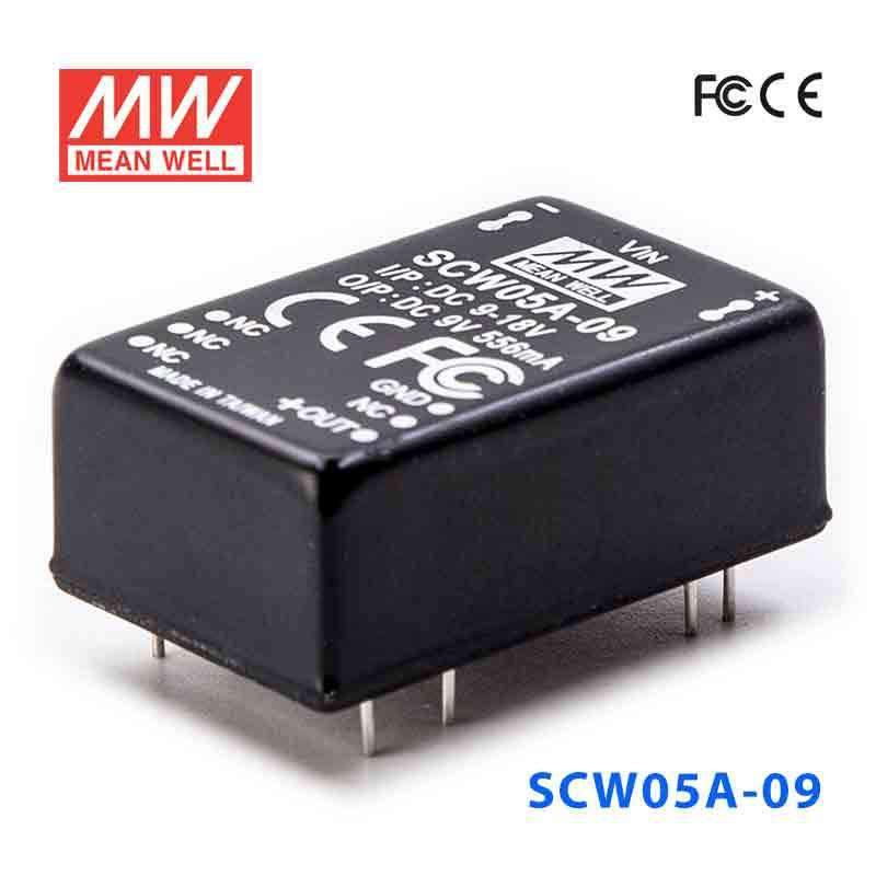 Mean Well SCW05A-09 DC-DC Converter - 5W 9~18V DC in 9V out 556mA