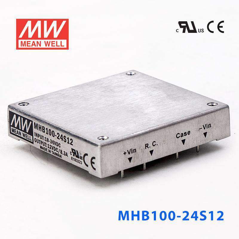 Mean Well MHB100-24S12 DC-DC Converter - 100W - 18~36V in 12V out 8.3A