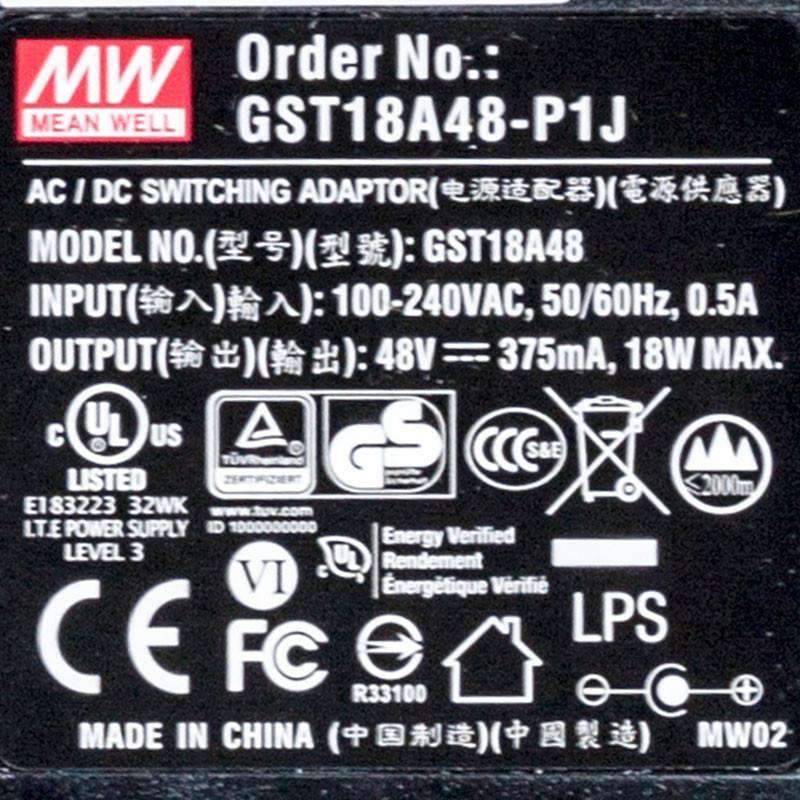 Mean Well GST18A48-P1J Power Supply 18W 48V 375mA