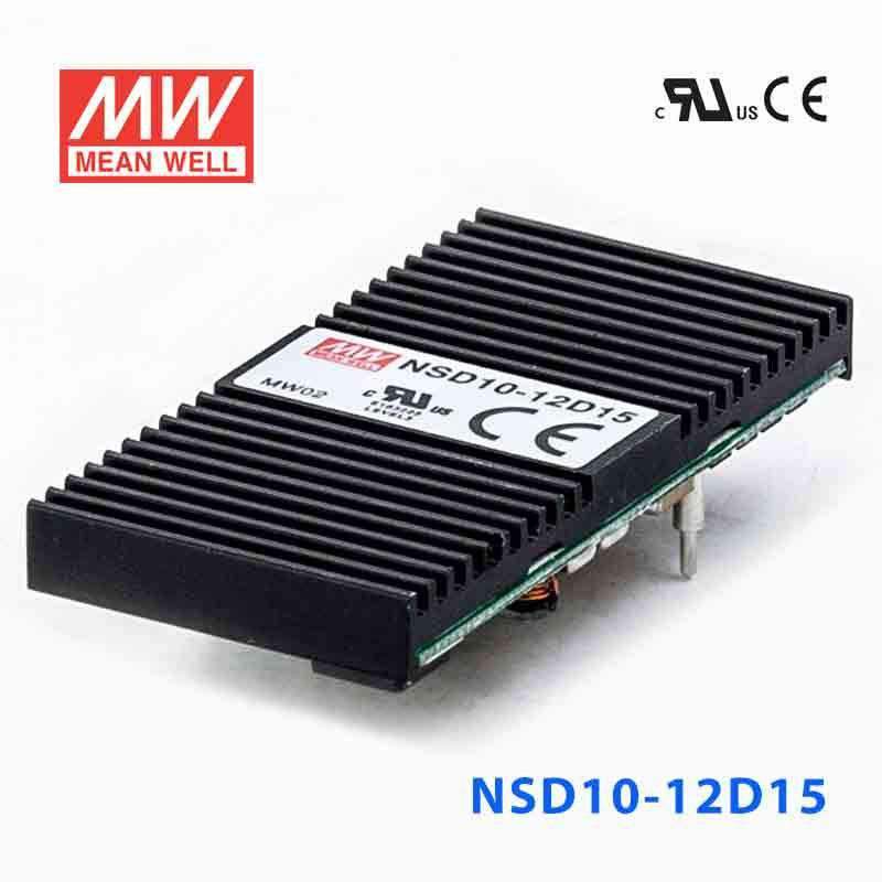 Mean Well NSD10-12D15 DC-DC Converter - 9.9W - 9.8~36V in ±15V out 333mA