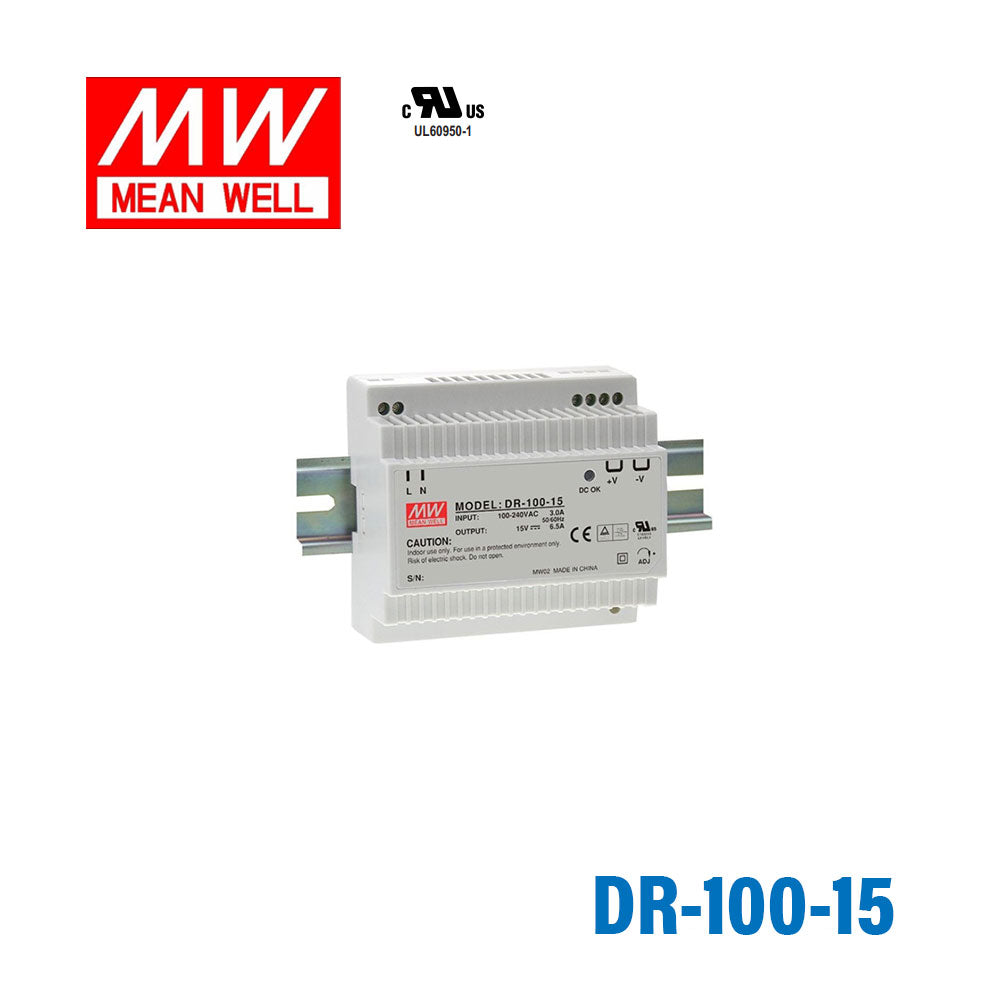 Mean Well DR-100-15 DIN Series Switching Power Supply 6.5A