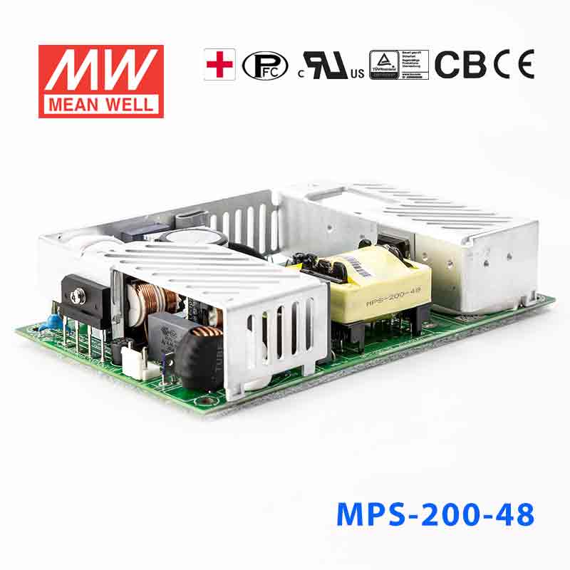 Mean Well MPS-200-48 Power Supply 200W 48V he rated current is based on there being a fan that can provide 25CFM. 4.2A