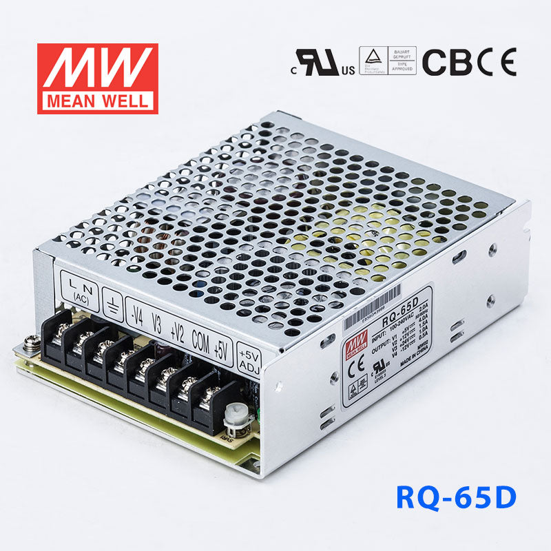 Mean Well RQ-65D Power Supply 65W 5V 24V 12V -12 4A