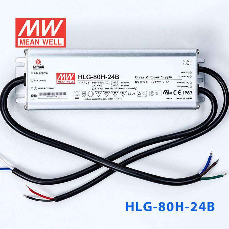 Mean Well HLG-80H-24B Power Supply 80W 24V - Dimmable 3.4A