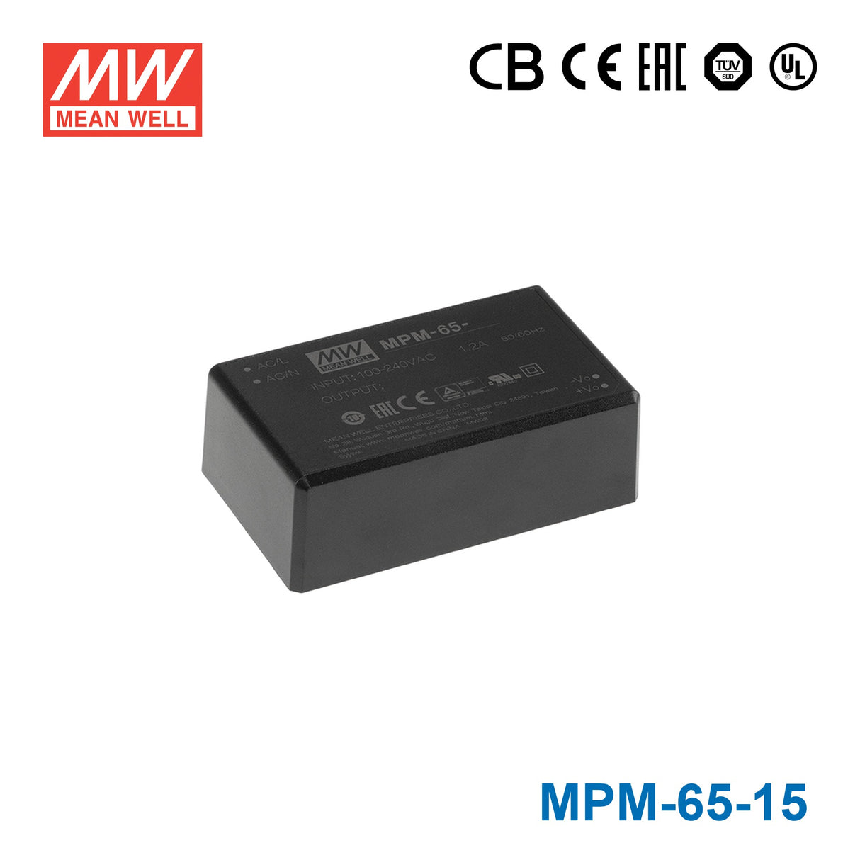 Mean Well MPM-65-15 Power Supply 65W 15V 4.33A