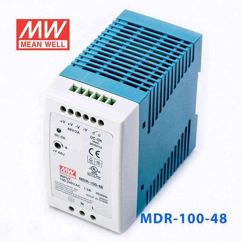 Mean Well MDR-100-48 Single Output Industrial Power Supply 100W 48V 2A - DIN Rail - PHOTO 1