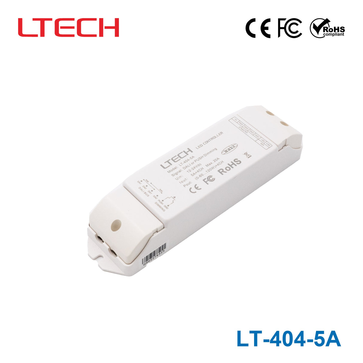 Ltech LT-404-5A Constant Voltage Controller - DALI/Push RGBW