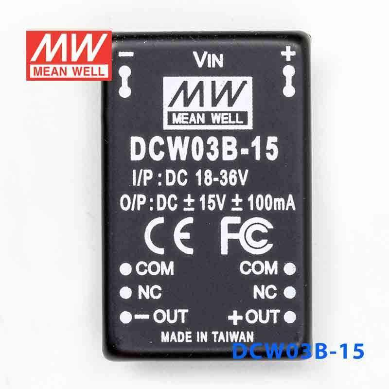 Mean Well DCW03B-15 DC-DC Converter - 3W - 18~36V in ±15V out 100mA - PHOTO 2